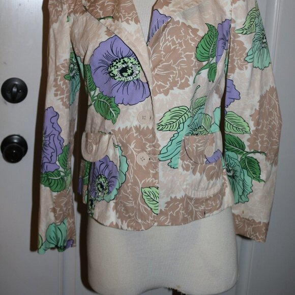 Ann Taylor Loft women's blazer coat size 4 pretty floral pattern - Picture 9 of 9